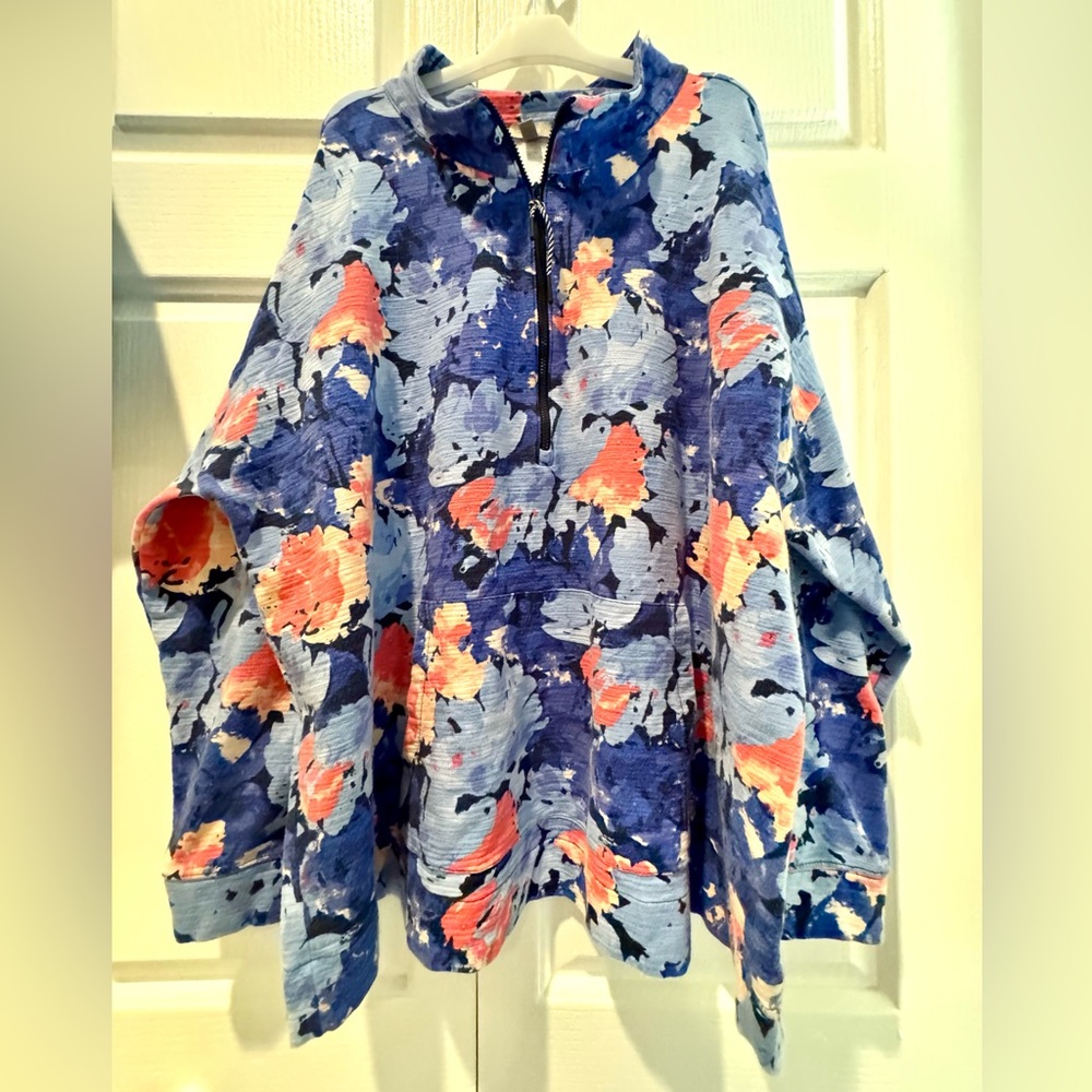 Women’s T by Talbots COZY CRUSH HALF-ZIP PULLOVER - PAINTED FLORAL